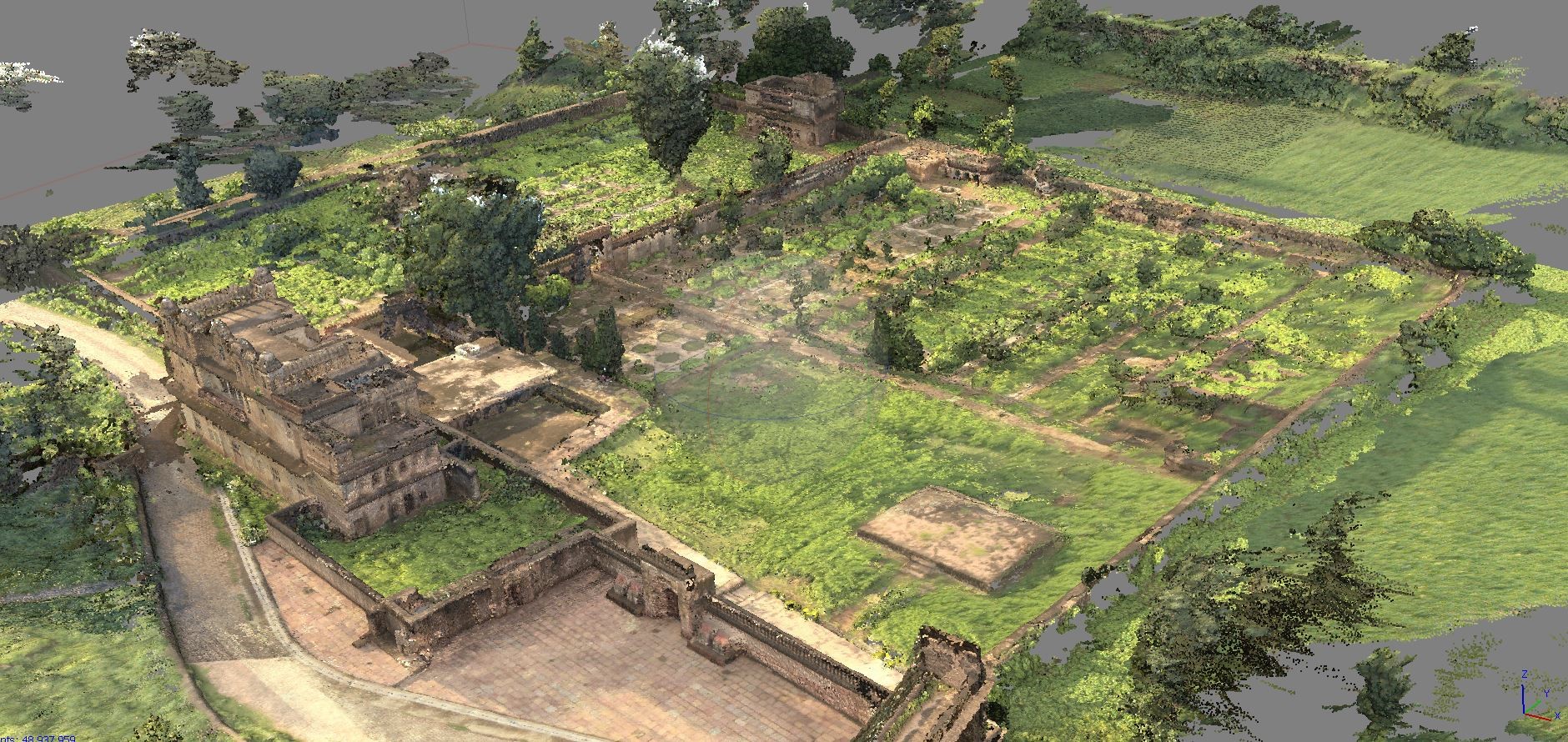 Rai Praveen Bagh in Orchha created by using aerial photogrammetry. © DHARATAL & INTACH Belgium.